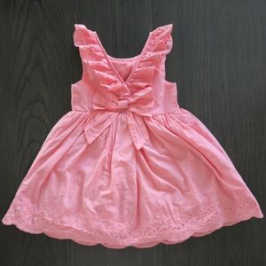 Tahari Pink Eyelet Ruffle Dress